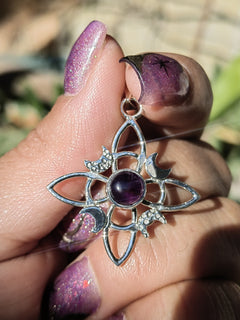 Collar Nudo de Bruja con Amatista Plata Fina 925