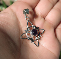 Collar Nudo de Bruja con Amatista Plata Fina 925
