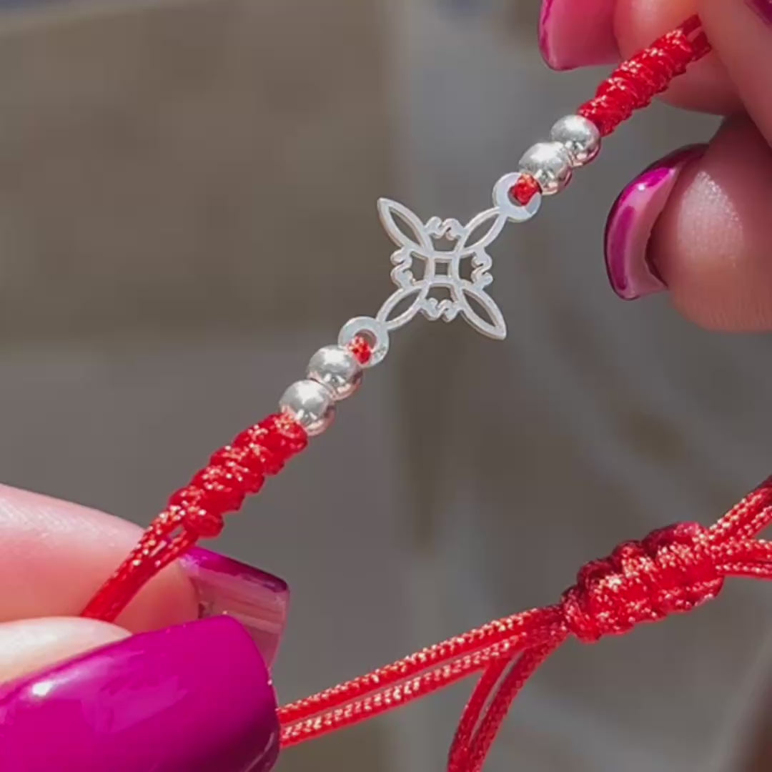 Pulsera Nudo de Bruja Proteccion Plata