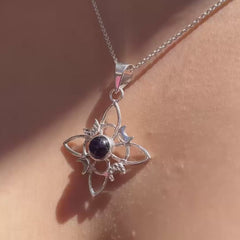 Collar Nudo de Bruja con Amatista Plata Fina 925