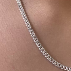 Cadena Tejido Cerrado Italiano Plata Fina .925