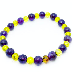 Pulsera de Ambar Chiapaneco y Amatista