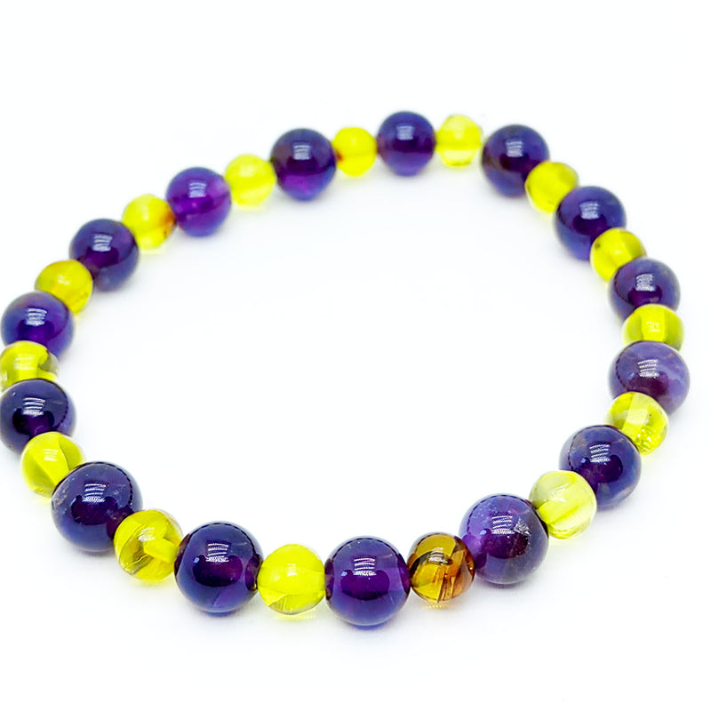 Pulsera de Ambar Chiapaneco y Amatista