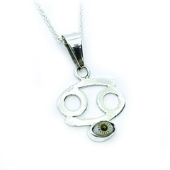 DIJE SIGNO ZODIACO CANCER CON OJO TURCO PLATA