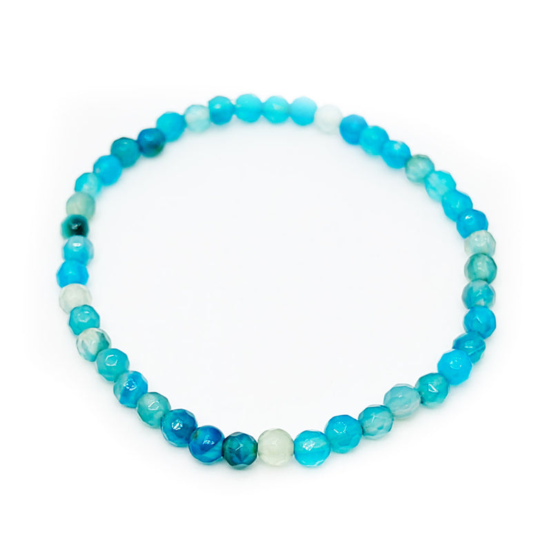 Pulsera de Agata Azul Cielo Semipreciosa