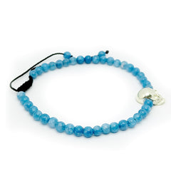 Pulsera Calavera Craneo con Piedra Agua Marina