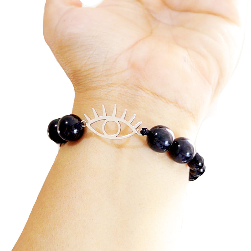 Pulsera Ojo de Halcon con Ojo Turco Plata 925 ley