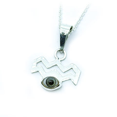 DIJE SIGNO ZODIACO ACUARIO CON OJO TURCO