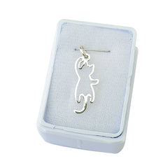 DIJE GATO SILUETA PLATA FINA 925