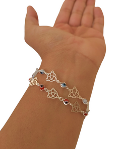 PULSERA TRIQUETA CON OJO TURCO PLATA 925
